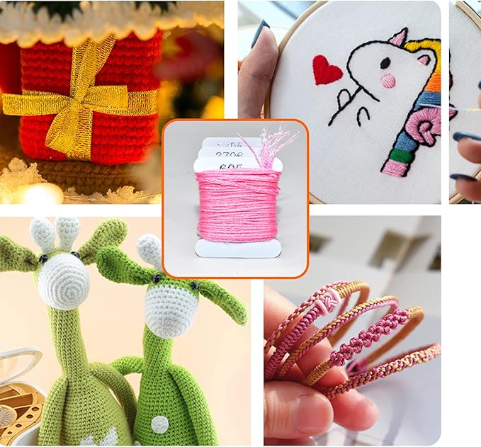 Embroidery Floss Thread Kit 100％ Cotton Floss Bobbins and Cross Stitch Kit Bracelets Floss Crafts Floss (96 Color)