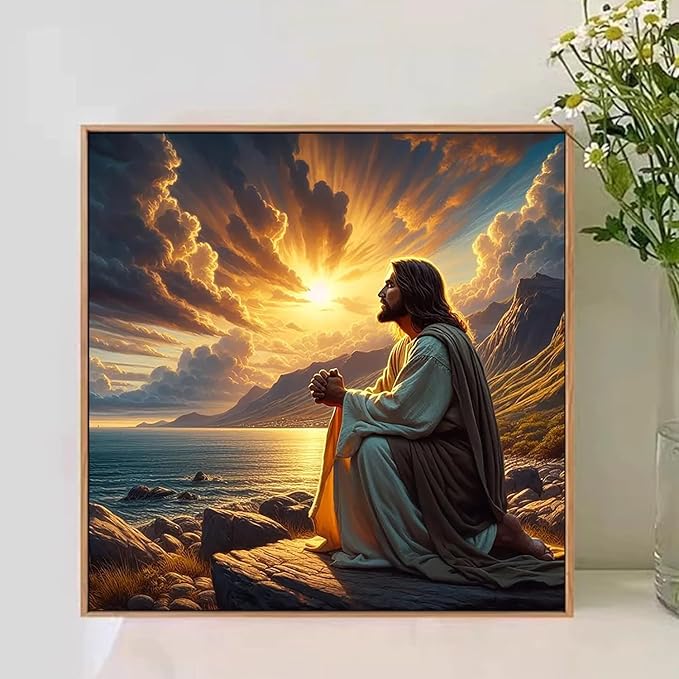 Paint by Numbers Kit for Adults, Jesus Paint by Numbers Kit for Adults Beginners, DIY Acrylic Painting on Canvas for Home Wall Art Decor(16x16Inch