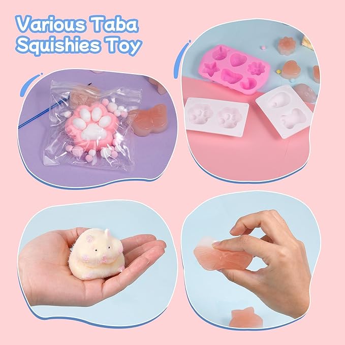 Taba Squishy Kit, Taba Squishy Making Kit for with Gift, 18oz 1:1 AB Ratio Epoxy Resin Mix, Taba Squishes Mold for Making Your Own Squishies, Taba Squishes Pack for Stress Relief