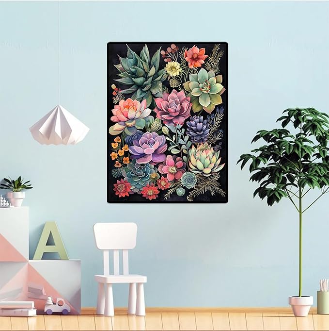 ijbnhd Succulent Diamond Art Kits for Adults Plants Diamond Painting Kits for Adults Full Drill Round Gem Art Painting for Crafts Home Wall Decor Gift 12x16inch
