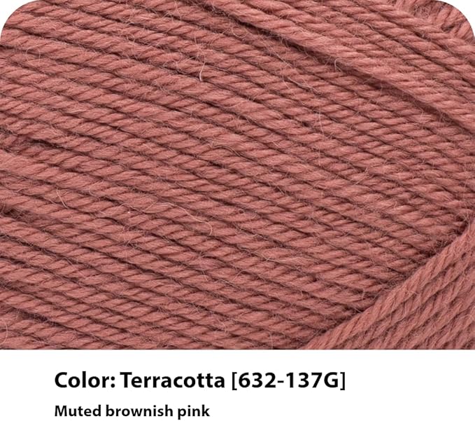 Lion Brand Yarn Wool-Ease Recycled Light Worsted-Weight Yarn for Knitting and Crochet, Terracotta, 3 Pack, Wool and Acrylic Blend Fiber Perfect for Scarves, Hats and Blankets, 196 Yards