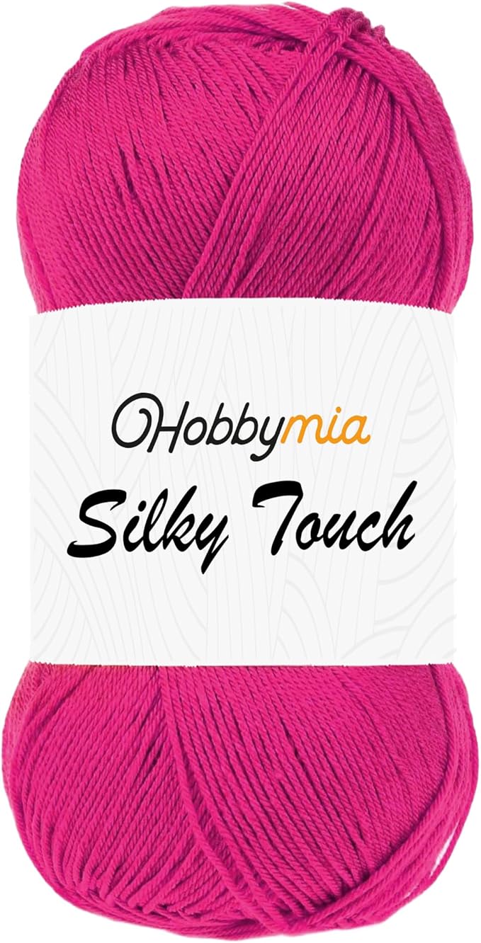 Silky Touch Acrylic Yarn - Soft Sport Weight Yarn for Crochet & Knitting - 100g / 383yds - 100% Microfiber Acrylic - Lightweight Fine Smooth Yarn(Pink - Hibiscus Flower, 1 Skein)