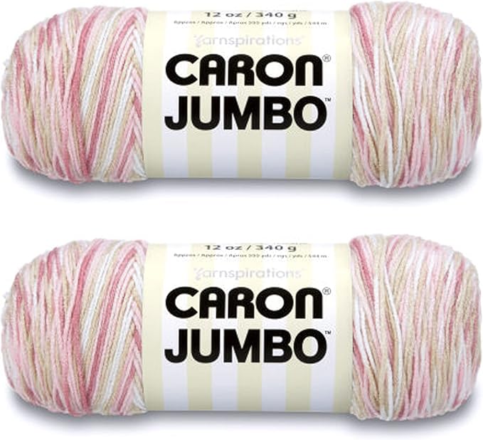 Caron Jumbo Prints Rosewood Yarn - 2 Pack of 340g/12oz - Acrylic - 4 Medium (Worsted) - 595 Yards - Knitting/Crochet