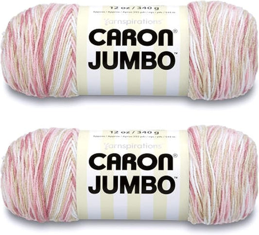Caron Jumbo Prints Rosewood Yarn - 2 Pack of 340g/12oz - Acrylic - 4 Medium (Worsted) - 595 Yards - Knitting/Crochet