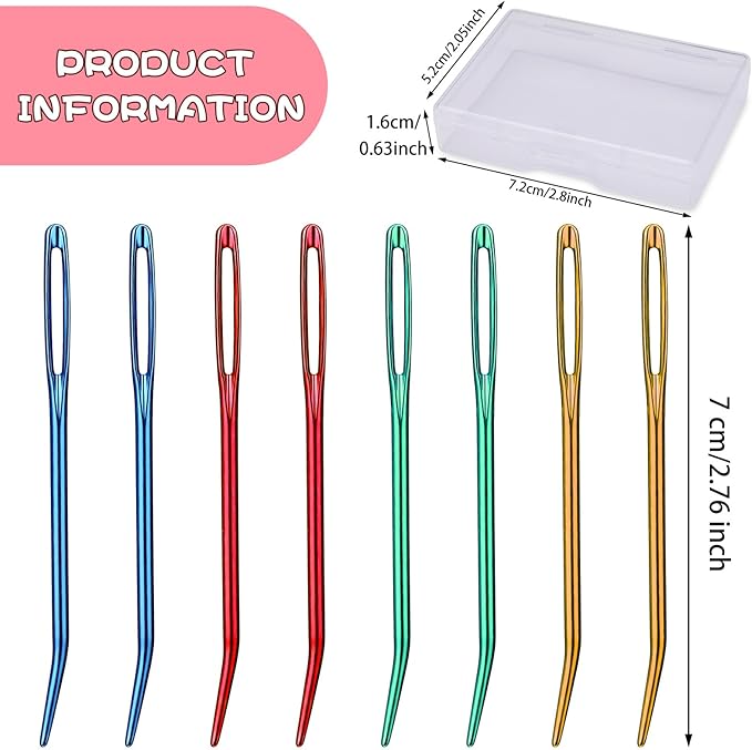 UOOU Yarn Needle, Tapestry Darning Needle for Yarn, Yarn Needles Large Eye with Storage Box for Knitting, Crocheting (Random Color)