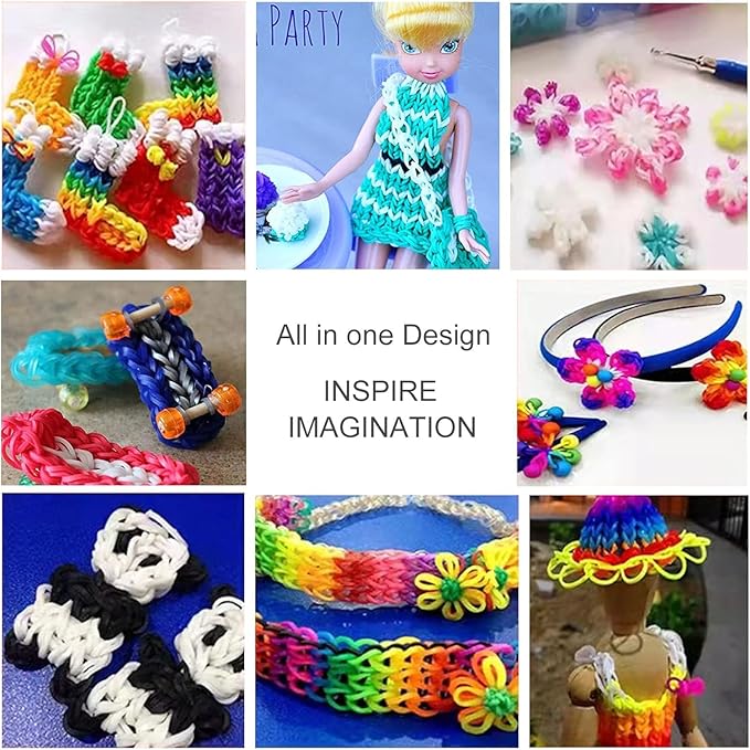 USKMOTO 10 Colors 3000+ Rubber Band Bracelet Making Refill Kit, Multi-Colors Rubberband Loom Bracelets Making Kit for Kids Weaving DIY Crafting Gift, Birthday Gifts for Girls(10 Colors B Series)