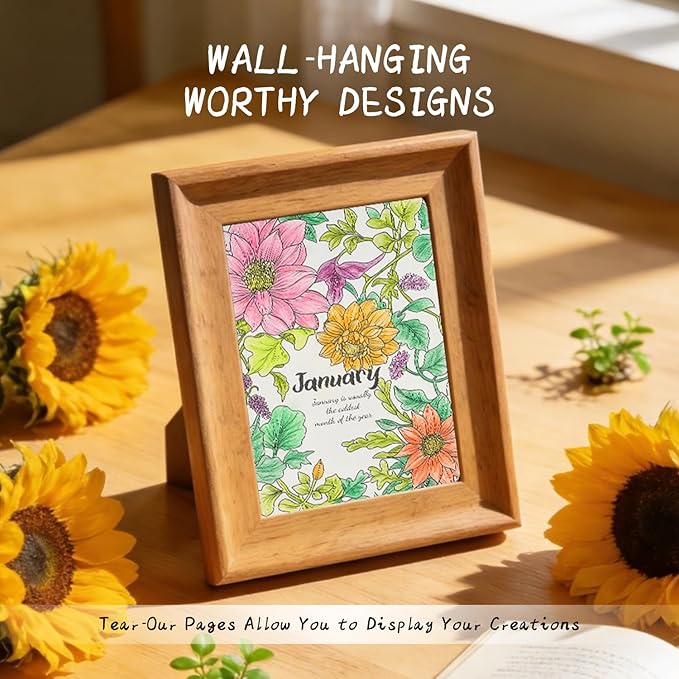 Women's Coloring Book 30 Pages Plant Pattern Coloring Books for Adults to Relax and Relieve Anxiety, Gift for Mother's Day, Birthdays, Christmas, Anniversaries