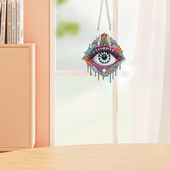 AiYuanzsh Diamond Art Painting Pendant Kits 5d Diamond Painting Art Hanging Kit Eye DIY Diamond Crystal Window Pendant Kit for Adults Gift Wall Home Decoration