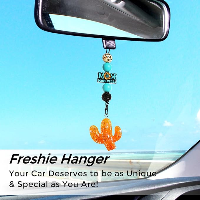 MUBYOK F02 Mama Car Freshie Hangers Making Kit DIY Silicone Beads Hanging Charms Accessories Supplies