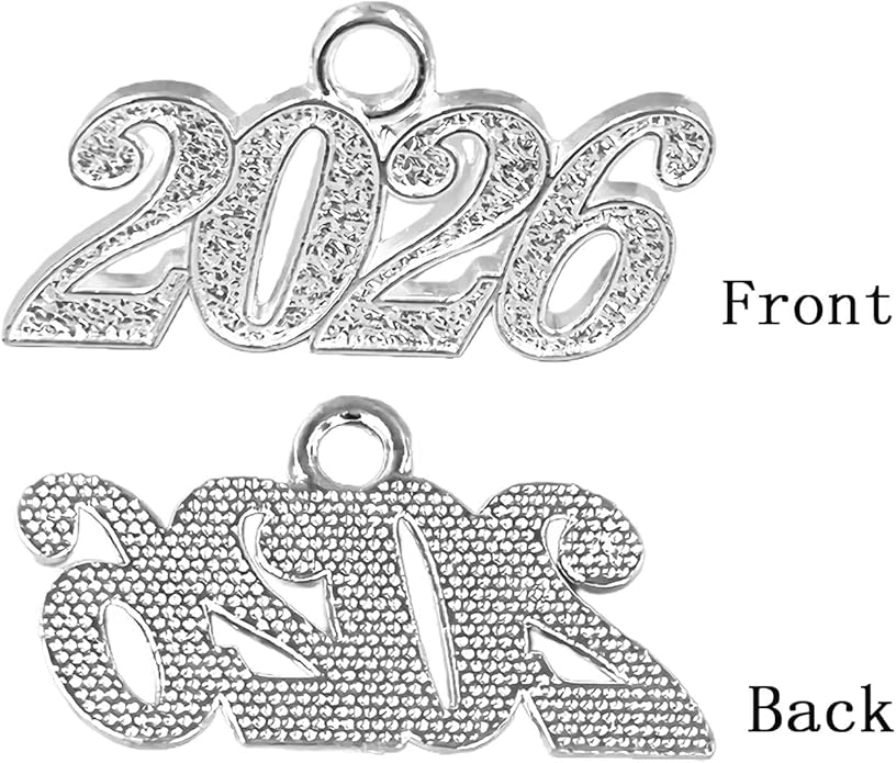 50 pieces 2026 Year Charm for Graduation Tassel Graduation Charm Pendant for DIY Jewelry Making