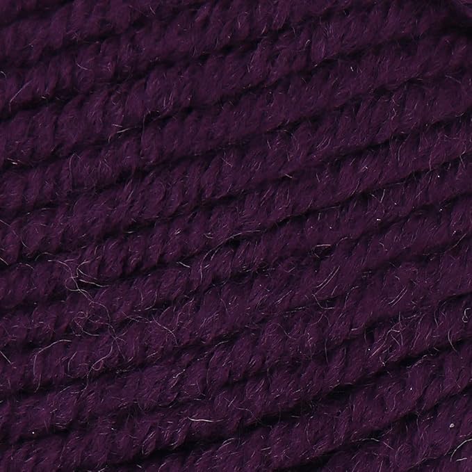 Estako Megastar, 75% Acrylic 25% Wool Yarn, Soft, Chunky Bulky Weight #5 for Crochet and Knitting 3.52 Oz (100g) / 120 Yrds (110m) (66001 - Dark Purple)
