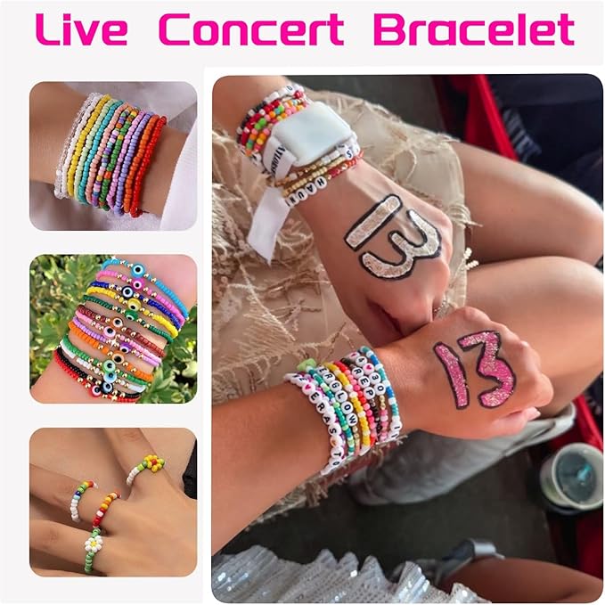 Friendship Bracelet Kit 3mm Seed Beads, 30000 Pcs 8/0 96 Colors Small Glass Beads Embroidery Kit with Letter Bead Charms for Jewelry Making Gifts Necklaces Waist Beads DIY Arts and Crafts for Adults