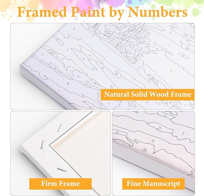 Framed Paint by Numbers Kit for Adults Beginner Hummingbird, Adult Paint by Number Kits on Canvas Framed Bird, DIY Acrylic Oil Painting by Numbers with Frame, Perfect for Home Decor Gift 8 X 12 Inch