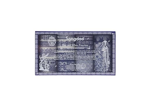 Blue & White Porcelain Washi Tape Set, Traditional Chinese Ceramic Pattern Decorative Masking Tapes, Oriental Art for Craft, Scrapbook, DIY, Gift Wrapping (2-Echoes of Blue/19 Rolls)