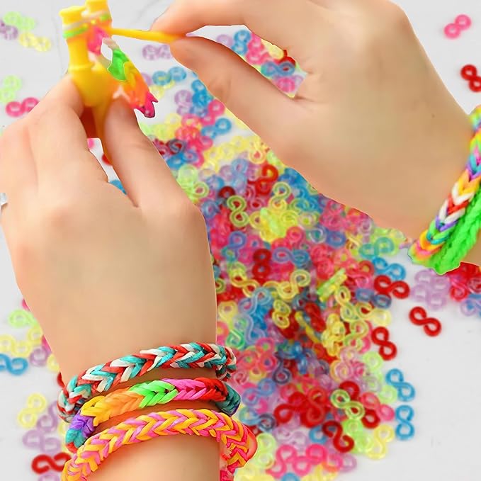 S Clips,1000 Pieces, Colorful, Loom Rubber Band Clips, Plastic Band Clips, Bracelets DIY Making Refill Kit, Connectors Refills, Loom Bracelets DIY Handicrafts, Exquisite Gadgets.