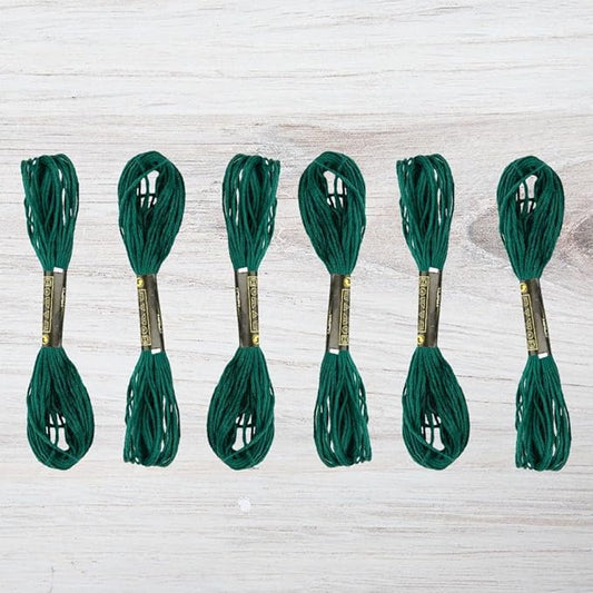 embroidery floss pack – 6 skeins, 8.7 yards each – dark green embroidery floss for needlework, diy bracelets, crafting, weaving