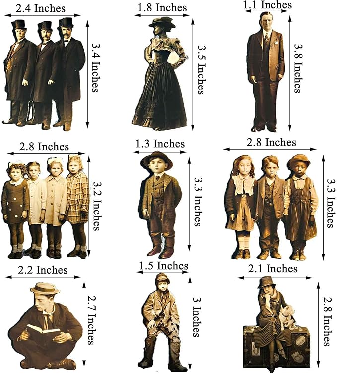 Vilikya 83Pcs Dark Academia Paper Dolls for Junk Journal Supplies, Vintage Cardstock People Cutouts for Scrapbook Kits, Collage Ephemera for Junk Journals, Thick Decorative Papers for Room Decor Wall