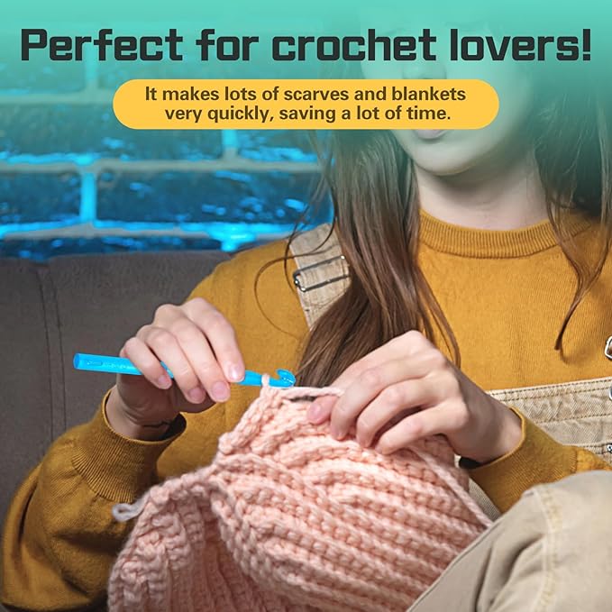 9 mm Crochet Hook, Ergonomic Handle for Arthritic Hands, Colorful Transparent Crochet Hook for Beginners and Crocheting Yarn(9 mm)