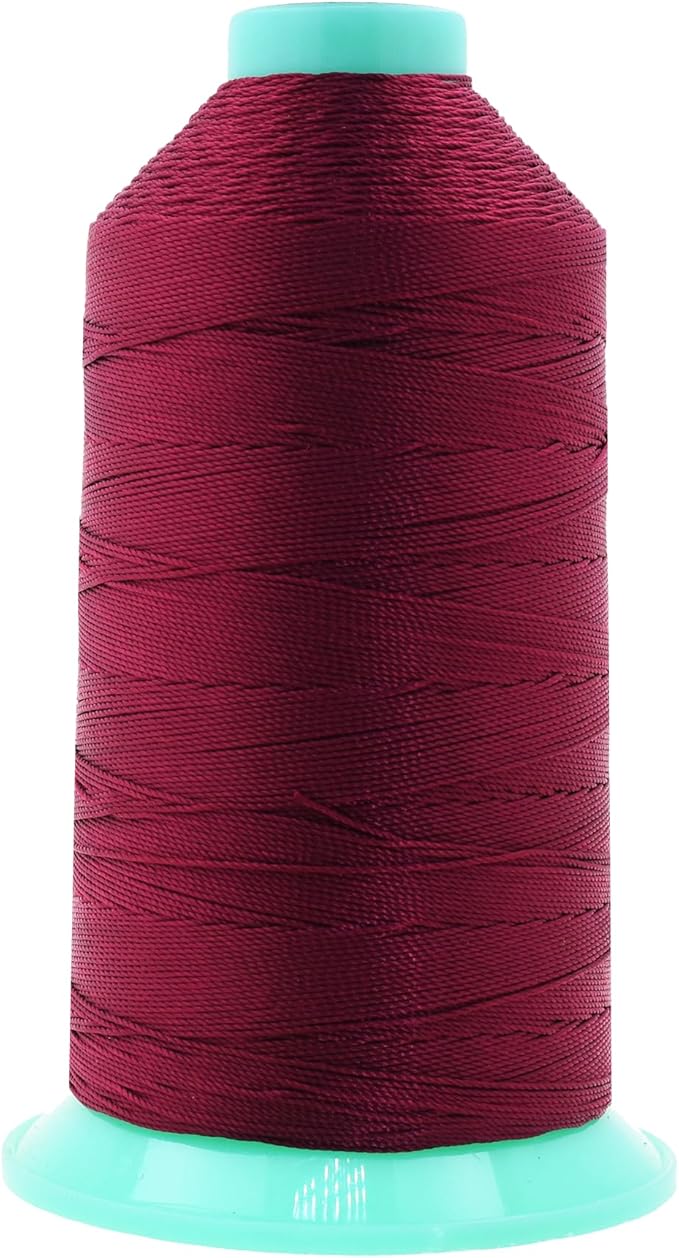 Mandala Crafts Size 207 630D T210 Bonded Nylon Thread - Wine 800 YDs Tex 210 Heavy Duty Sewing Threads for Leather, Jeans, Weaving, Outdoor Marine Upholstery