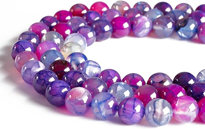 100pcs 10mm purple dragon vein agate beads natural gemstone beads round loose beads for jewelry making