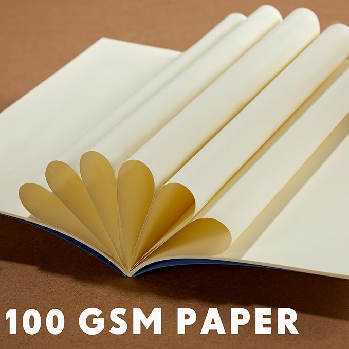 mimorou 100 pcs journals notebooks bulk - kraft softcover a5 small notebooks 5.5 inch x 8.3 inch notepads with 60 page 30 sheet for writing sketch travel office supplies(navy,unlined)