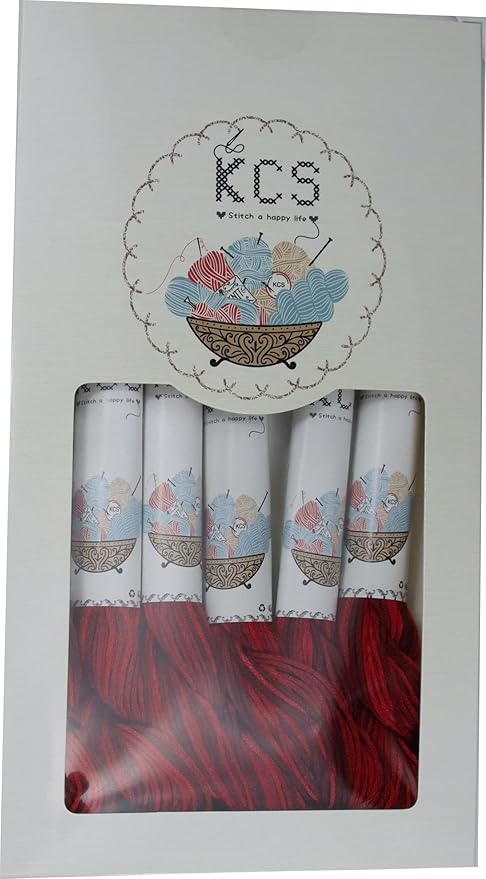 KCS Big skeins of 25 Meters Size 25 Color Variegated Cross Stitch Stranded Threads,6 skeins,115
