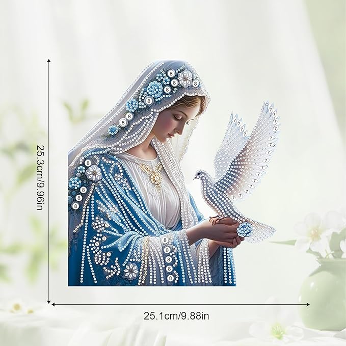 JZHYOAN Elf Wind Chimes with Diamonds Art Window Pendants Craft for Adult Diamond Painting Art Hanging Kit DIY Hanging Diamond Craft Pendants Acrylic Pendant Ornaments Kits Crystal Arts Pendant
