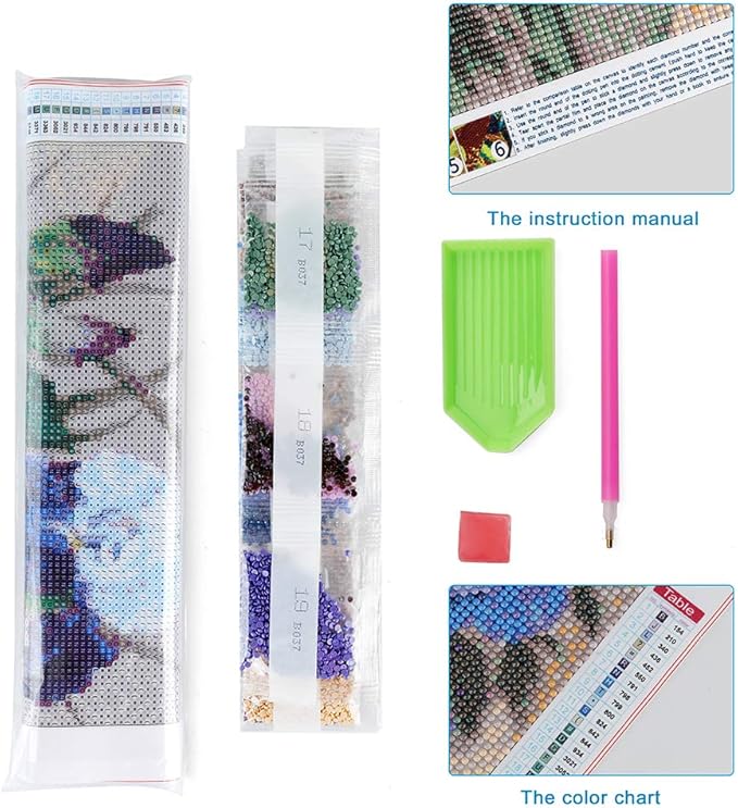 Koikify 5D Diamond Painting Kits for Adults, Full Round Drill Flower Painting 5D Cross Stitch Arts Resin Diamond Picture Beads Pasted Craft DIY Painting for Home Wall Decor, Gift 11.8 x 15.7 Inch