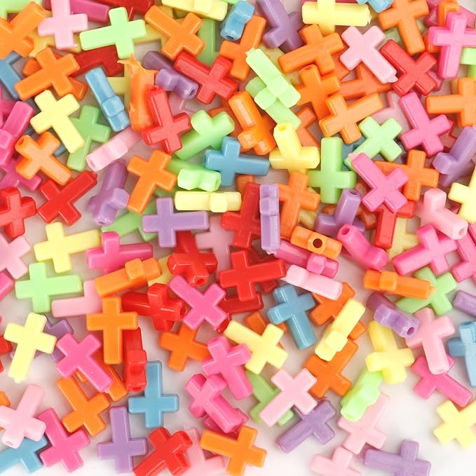 1100 pcs beads,pony beads,beads for jewelry making,beads for bracelets,hair beads,craft beads,plastic beads for crafts,hair beads for kids girls,kandi beads,colorful beads (cross)