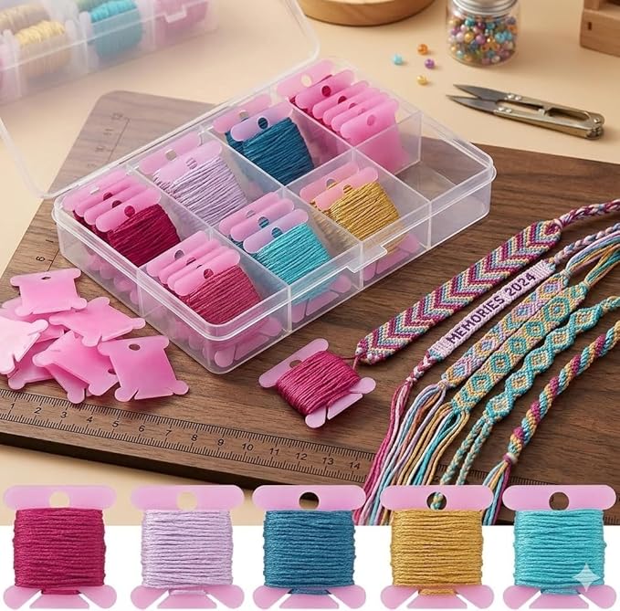 447 Pcs Embroidery Floss Bobbins, Embroidery Floss Organizer, Plastic Embroidery Thread Cards for Cross Stitch Thread Holder Sewing Storage (100)