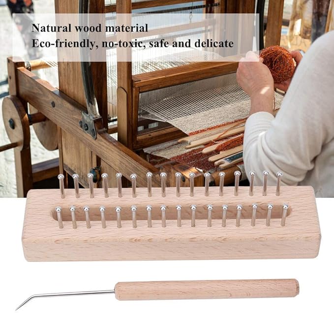 GLOGLOW Knitting Hand Wooden Knitting Board Yarn Weaving Machine Weaving with Elbow Crochet Hook for Knitter Craft Tool