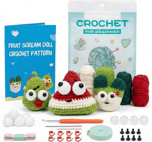 Kovarela Crochet Kit for Beginners Adults – Easy All-in-One Starter Pack with Fun Video Tutorials, Extra Yarn & Tools – DIY Amigurumi Craft Gift (Craft & Chill Edition)