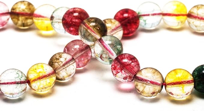 Crystal Beads for Jewelry Making - 10mm Glass Round Craft Beads for Bracelets(35-38pcs, Colorful Crystal)