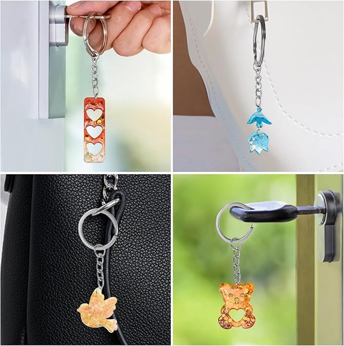 104Pcs Resin Molds Set for Women, Cute Designs with Accessories, Silicone Jewelry Molds for Resin Epoxy Keychain Earring Pendant Crafts Making