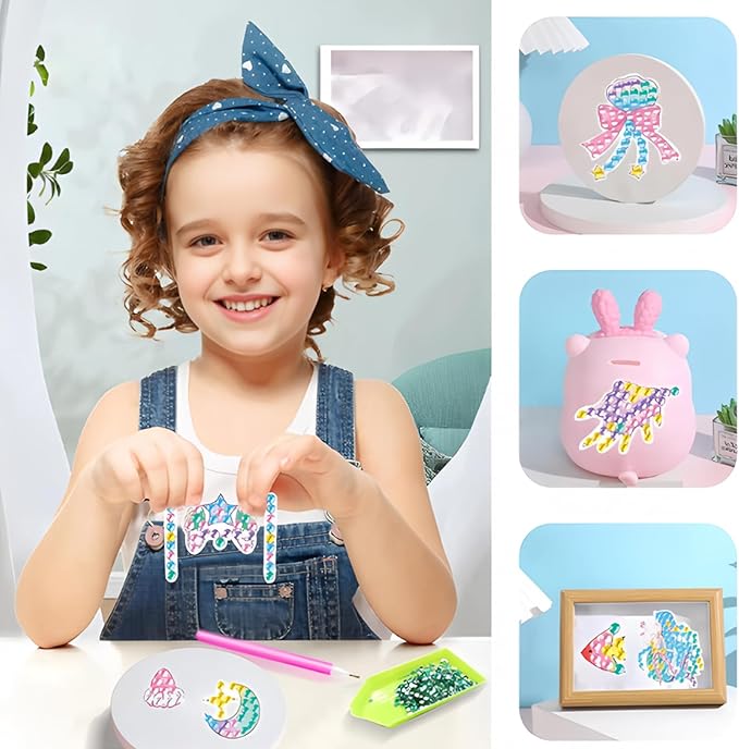 Viicoor 33 PCS Mermaid Diamond Painting Sticker Kit Summer DIY Art Craft for Girls (Mermaid-33P)