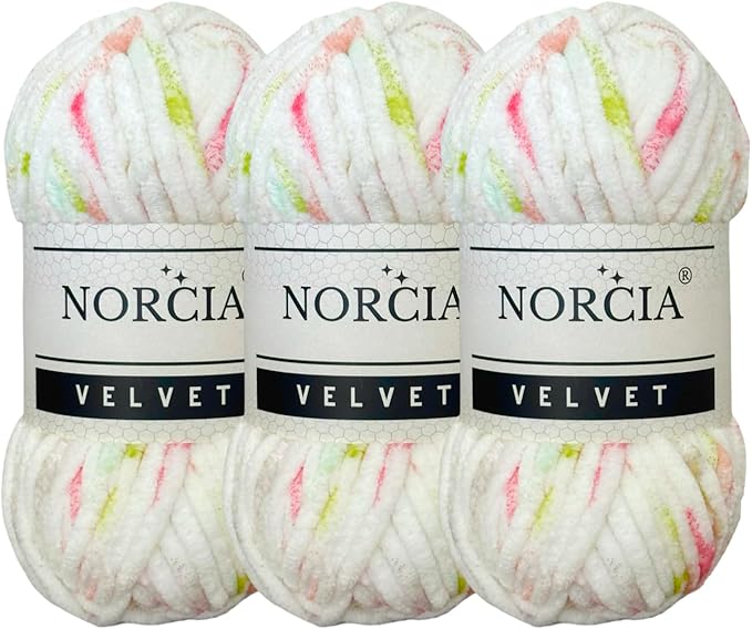 Soft Velvet Yarn Chenille Yarn for Crocheting Super Bulky 3x100g (3x74.3 yds) Baby Blanket Yarn for Knitting Amigurumi Yarn for Crochet Weaving Craft