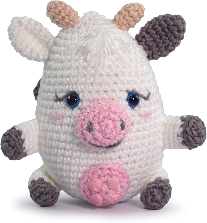 CIRCULO Amigurumi Crochet Kit - Baby Farm - All Included, Easy Instructions - Beginner Animal Crochet Set - Premium Yarn – Calf