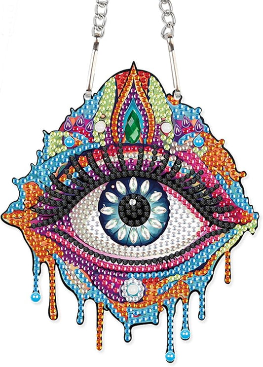 AiYuanzsh Diamond Art Painting Pendant Kits 5d Diamond Painting Art Hanging Kit Eye DIY Diamond Crystal Window Pendant Kit for Adults Gift Wall Home Decoration