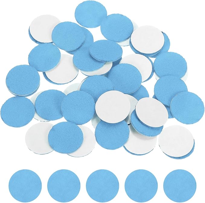 uxcell 100 Pcs Adhesive Felt Circles, 9/16" Round Non-Woven Felt Pads Stickers Dots Pre Cut for DIY Crafts Sewing Handcraft Costume Holiday Decoration, Sky Blue