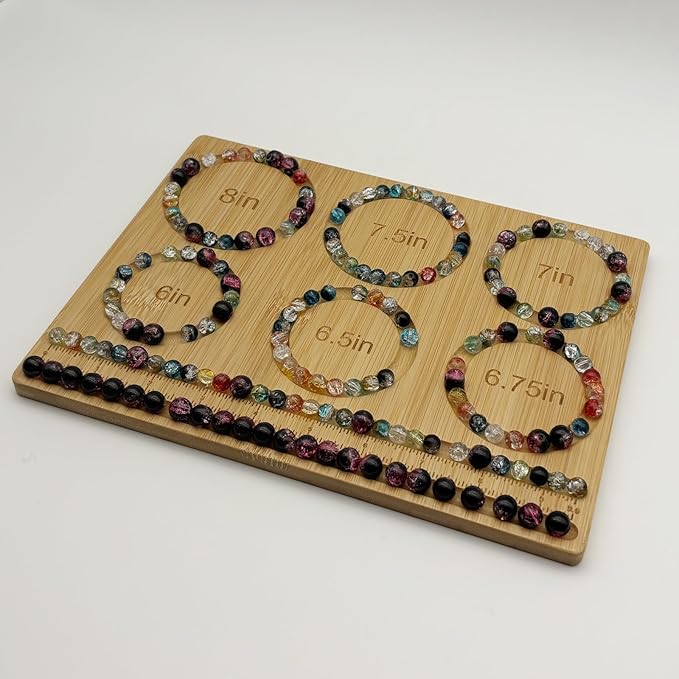 Petoysoso Small Bead Board for Jewelry Making, Bamboo Beading Board for Jewelry Bracelet Making, Bead Board for Bracelet DIY