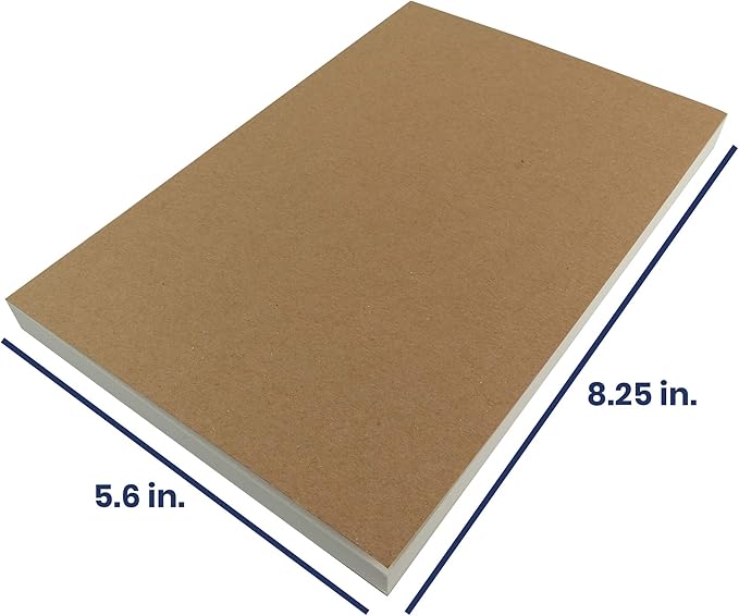 LayFlat Sketchbook - 5.5 x 8.25 Inches - Kraft Blank Note Book, 64 Sheets, Thick 100gsm Paper…