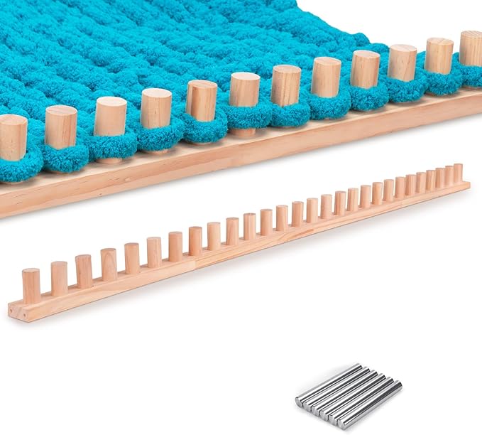 LITURTOO 56" Chunky Blanket Loom - Loom for DIY Throw Blankets, Adjustable Size Hand Knitting Yarn Chunky,No Needles Required,Beginner Friendly Yarn Craft