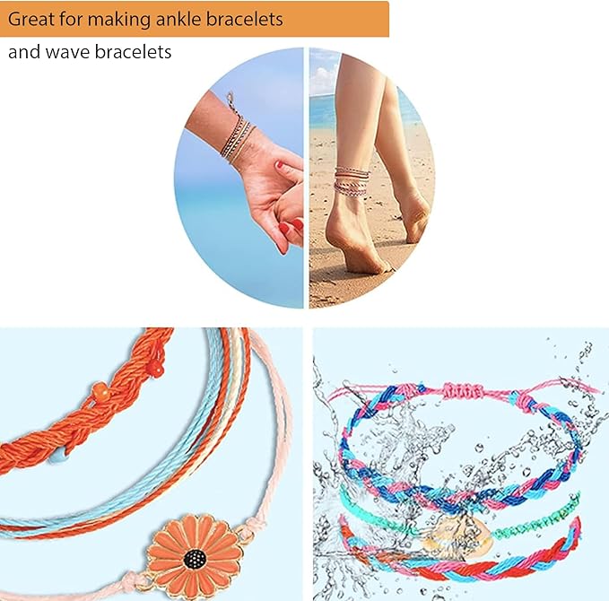 685m 30 Colors 1mm Waxed Polyester Cord Bracelet Cord Wax Coated String for Bracelets Waxed Thread for Jewelry Making Waxed String for Bracelet Making 10m for Each Color
