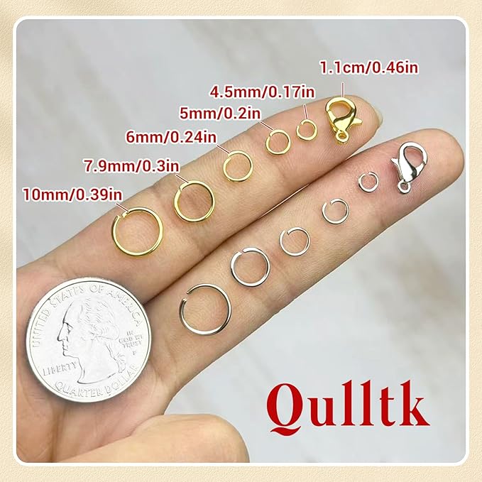 1200 Pcs Jump Rings for Jewelry Making Supplies, Necklace Repair Kit with Plier, Tweezer, Lobster Claw Clasps, Open Rings for Crafts & Keychains (1200Pcs Silver)