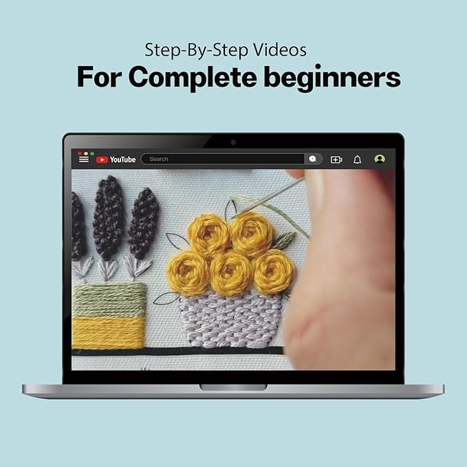 Samesuit Embroidery kit,Embroidery kit for Beginners with Step by Step Learn 37 Different Stitches from Instruction & Video,Beginner Embroidery kit for Adults,Stitches Kit