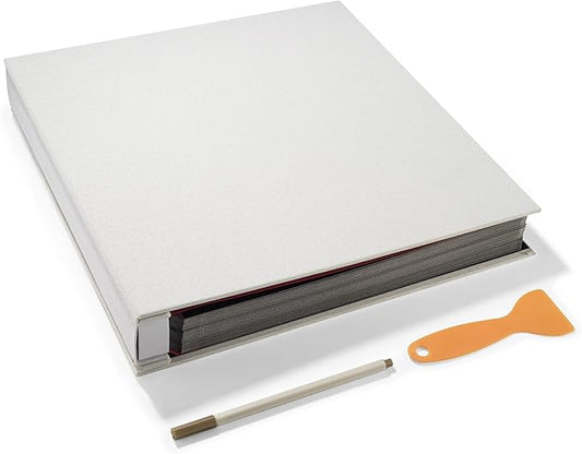 Large Photo Album Self Adhesive 4x6 5x7 3x5 8x10 Scrapbook Magnetic Album DIY Scrap Book Length 13 x Width 12.8 (Inches) 120 Black Sticky Pages Linen Cover DIY Photo Album(White)
