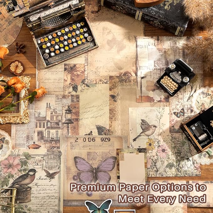 icceemee Scrapbooking Supplies Kit, Brown Garden Scrapbooking Kit for Bullet Junk Journaling, Stationery, A6 Grid Notebook, Flower DIY Journaling Supplies, Birthday Craft Gift for Teen Girls