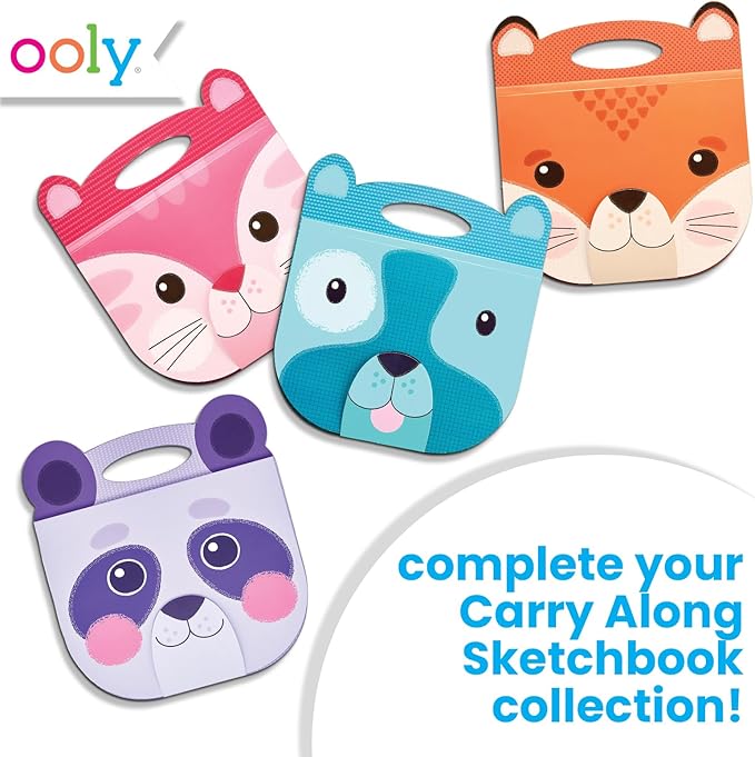 OOLY Carry Along Sketchbook for Kids, 60 Pages, 9 x 7 inches, Portable Sketch Book, Drawing Pad for Travel - Dog