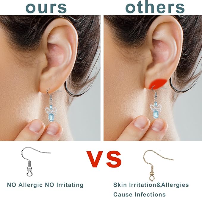 50 pcs/25 pairs 925 sterling silver earring hooks fish hook ear wires french wire hooks hypo-allergenic jewelry findings earring parts diy making with 50 pcs clear rubber earring safety backs