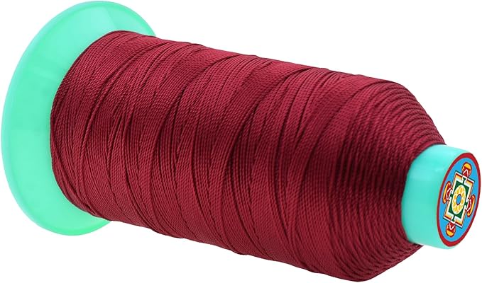 Mandala Crafts Size 346 210D T350 Bonded Nylon Thread - Maroon 415 YDs Tex 350 Heavy Duty Sewing Threads for Leather, Jeans, Weaving, Outdoor Marine Upholstery